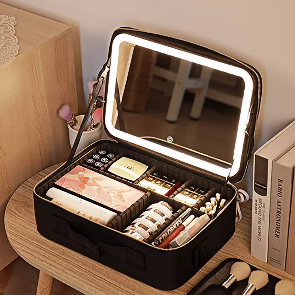 Cosmetic Case With LED Mirror