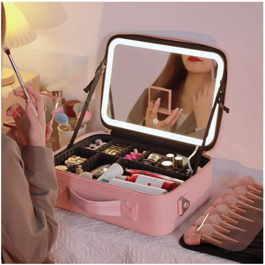 Cosmetic Case With LED Mirror